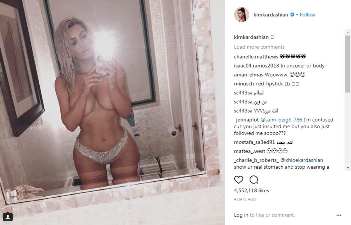Kim Kardashian auf Instagram