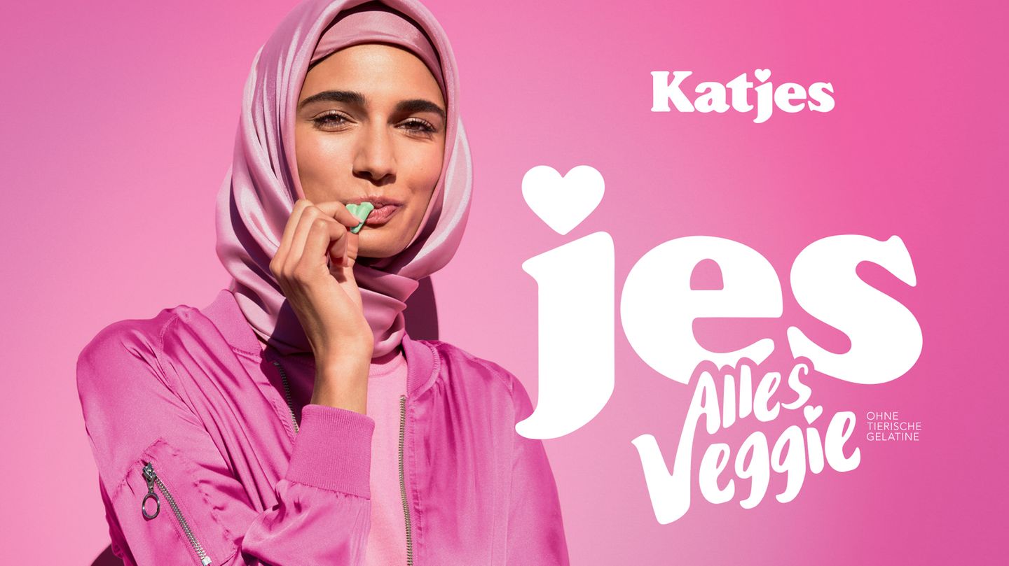 Eins von drei Models der neuen Katjes-Kampagne