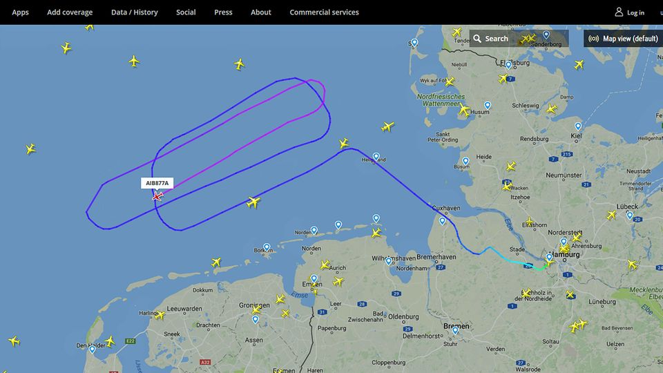 Erstflug Airbus A321LR: Erstflug am 31. Januar 2018 des Airbus A321LR: Der Jet fliegt seine Kreise über der Nordsee. Erstflug am 31. Januar 2018 des Airbus A321LR: Der Jet fliegt seine Kreise über der Nordsee.