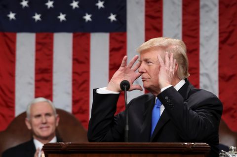 Bei seiner Rede zur Lage der Nation hat Donald Trump den strahlenden Landesvater mit strenger Hand gegeben