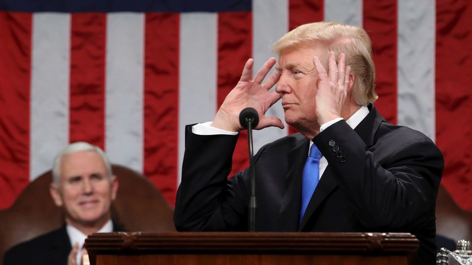 Bei seiner Rede zur Lage der Nation hat Donald Trump den strahlenden Landesvater mit strenger Hand gegeben