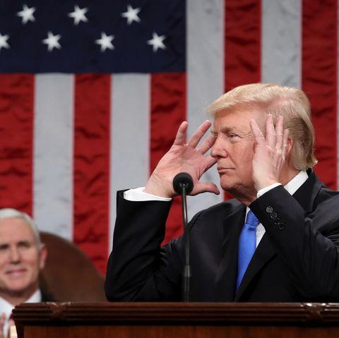 Bei seiner Rede zur Lage der Nation hat Donald Trump den strahlenden Landesvater mit strenger Hand gegeben