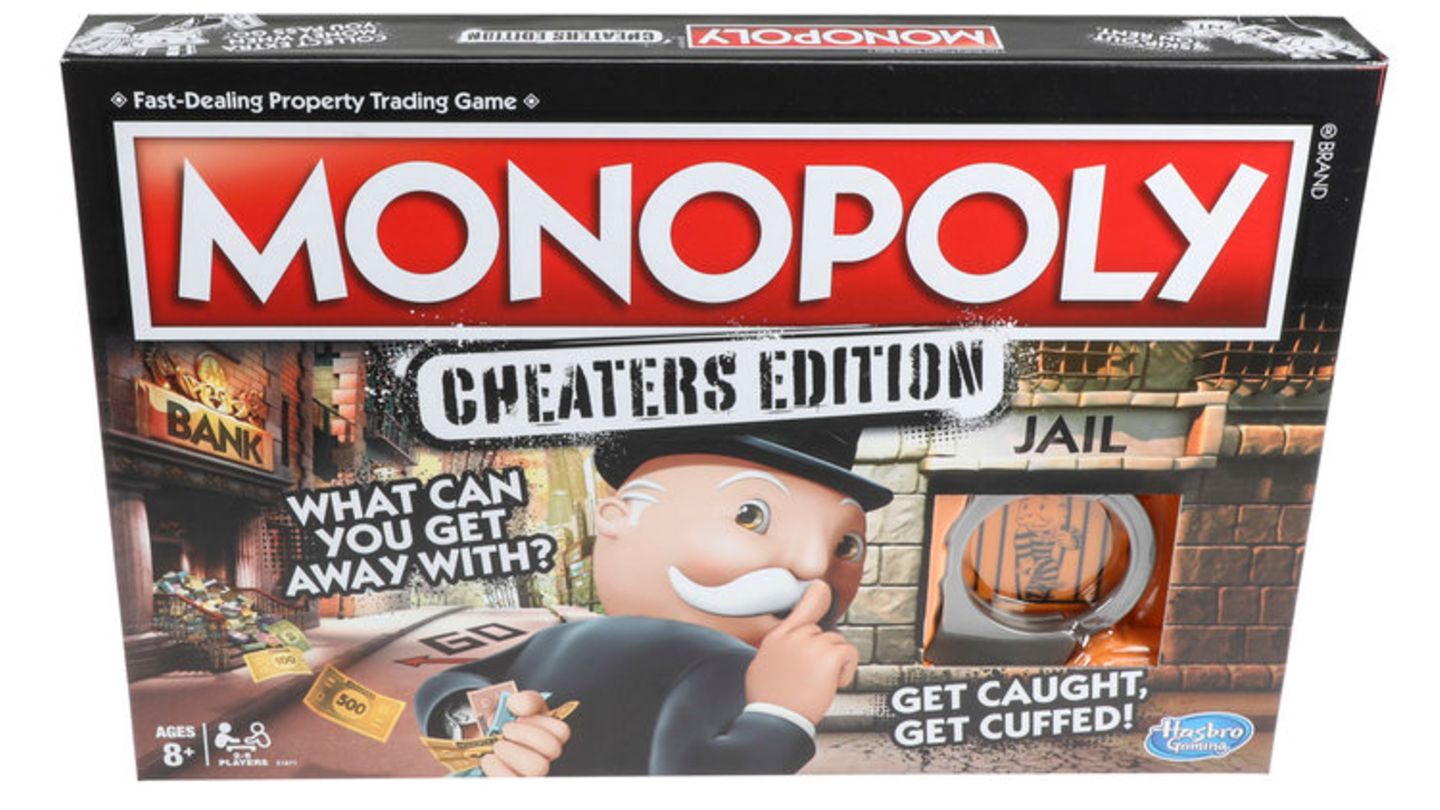 Die Verpackung der neuen Monopoly-Edition für Schummler