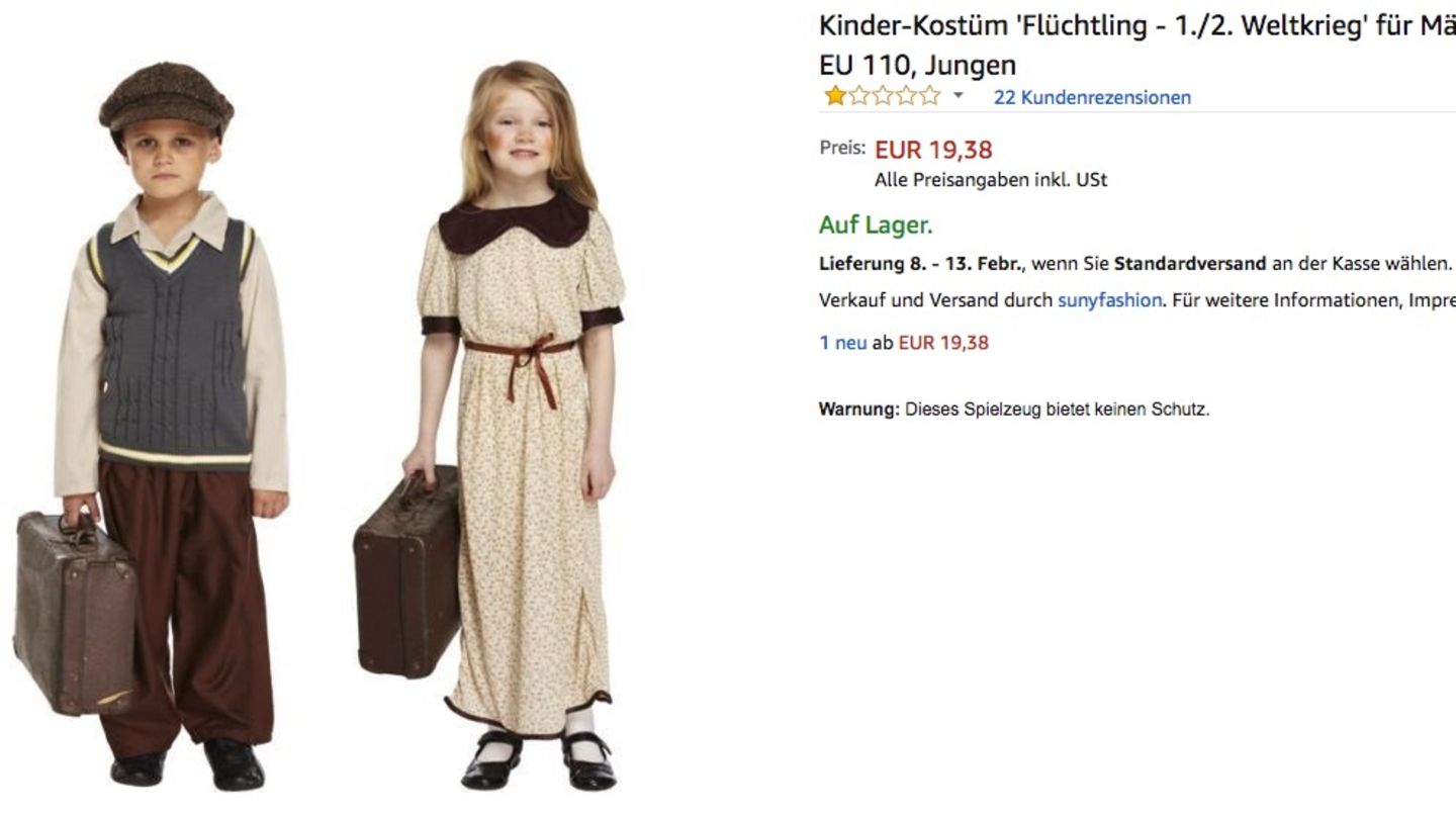 Flüchtlingskostüm auf Amazon
