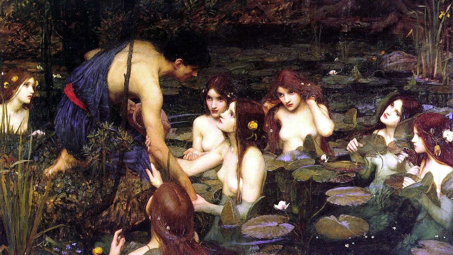 Das Gemälde "Hylas und die Nymphen"
