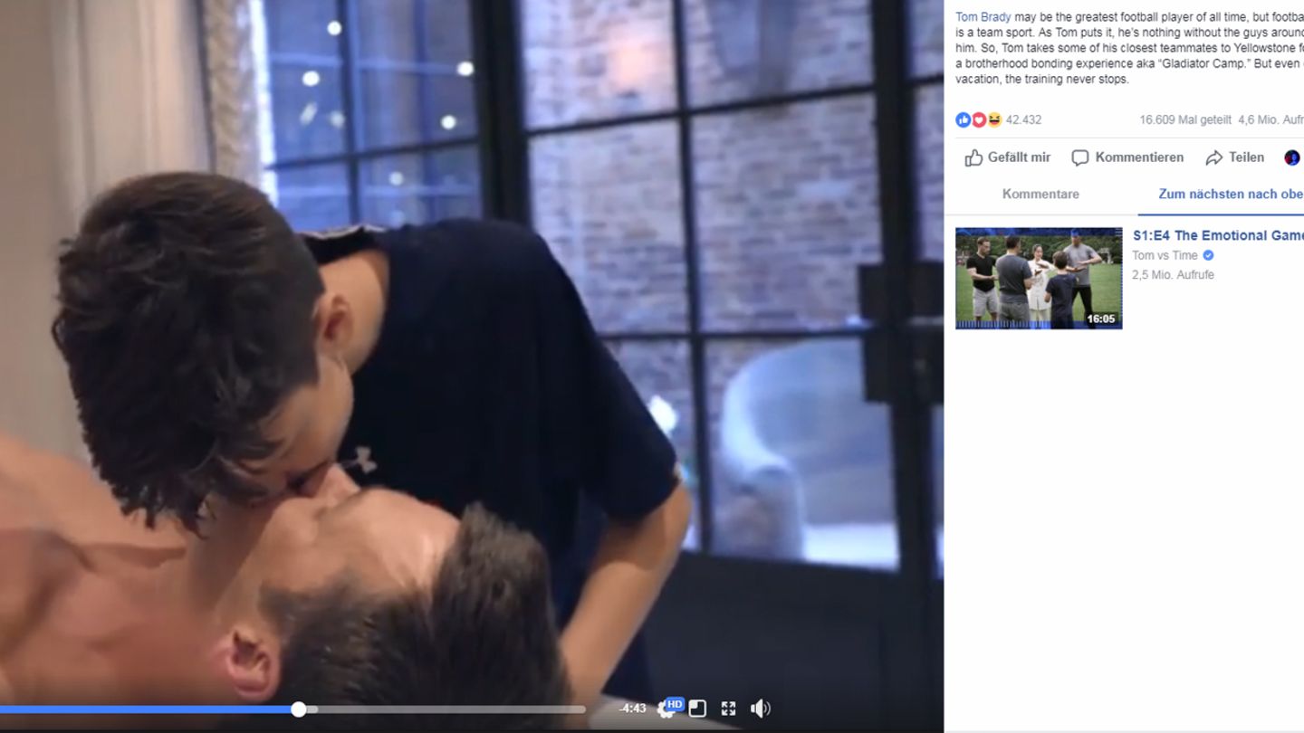 Tom Brady und sein Sohn küssen sich