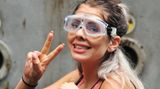 Eine zuversichtliche Jenny Frankhauser tritt zur Prüfung an