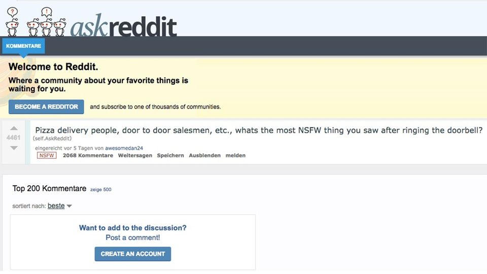 Von Nackten und Kiffern: Lieferanten packen bei Reddit aus