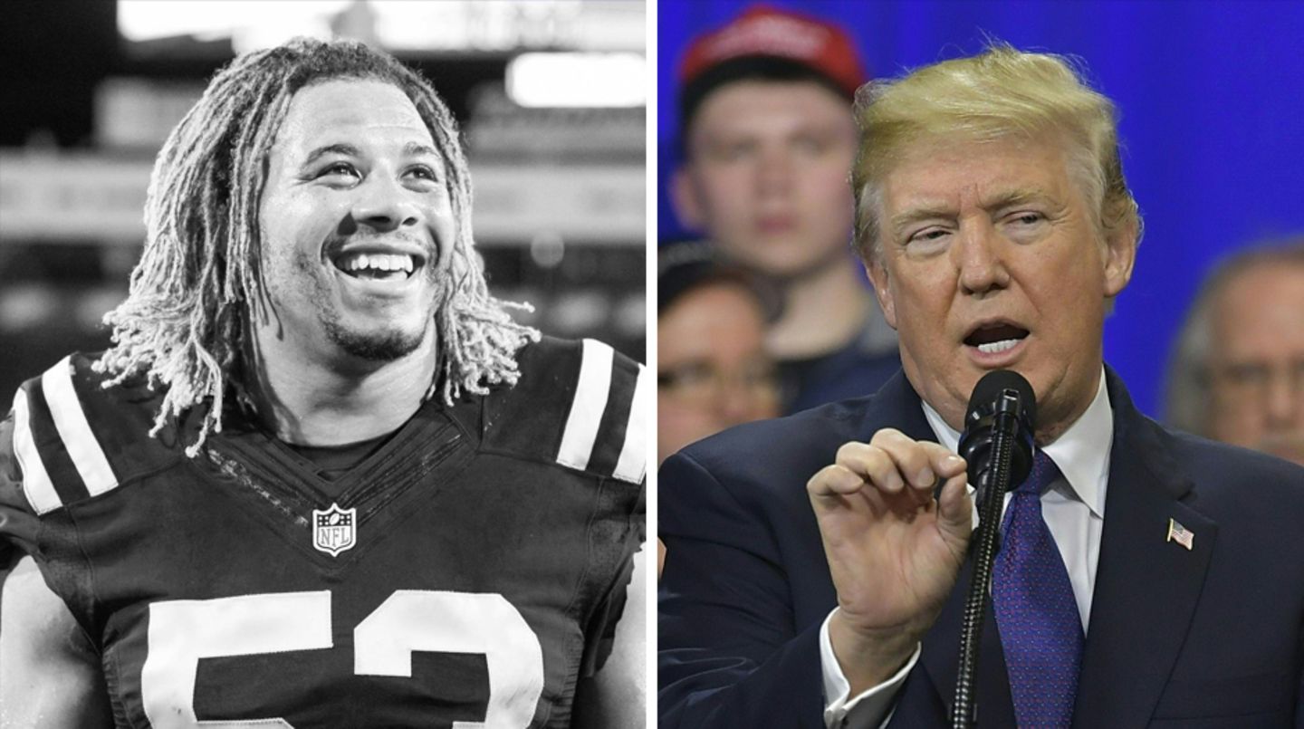 Footballer Edwin Jackson (l.) nutzt US-Präsident Donald Trump