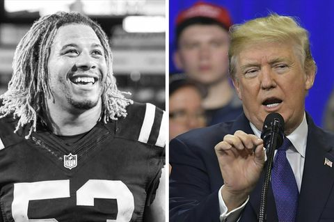 Footballer Edwin Jackson (l.) nutzt US-Präsident Donald Trump