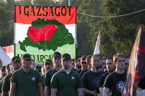 Nationalistische Demonstration in Budapest zum 95. Jahrestag des Vertrags von Versailles