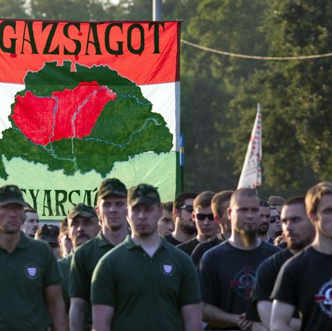 Nationalistische Demonstration in Budapest zum 95. Jahrestag des Vertrags von Versailles