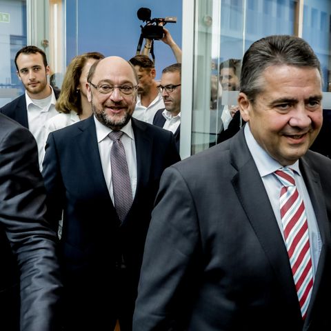 Thomas Opperman,, Martin Schulz und Sigmar Gabriel. Auf diesem Foto von Ende Juni lächeln sie noch
