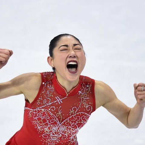 Geschafft! Mirai Nagasu jubelt nach ihrem gestandenen dreifachen Axel.