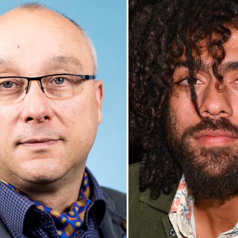 Jens Maier (l.), Mitglied der AfD Bundestagsfraktion, und Noah Becker
