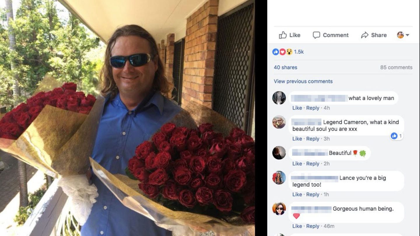 Obdachloser Australier verschenkt zum Valentinstag Rosen