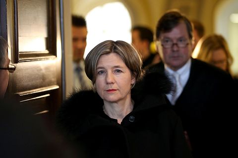 Maike Kohl-Richter und ihr Anwalt Thomas Hermes im Oberlandesgericht: Zwei Stunden warteten sie auf ihre Kontrahenten.