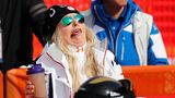 Echte Komikerin: Skirennfahrerin Lindsey Vonn weint oft auf Pressekonferenzen. Aber der Ski-Star kann auch anders, wie hier unschwer zu erkennen ist. Während des Trainings in Pyeongchang schneidet sie ganz entspannt Grimassen.