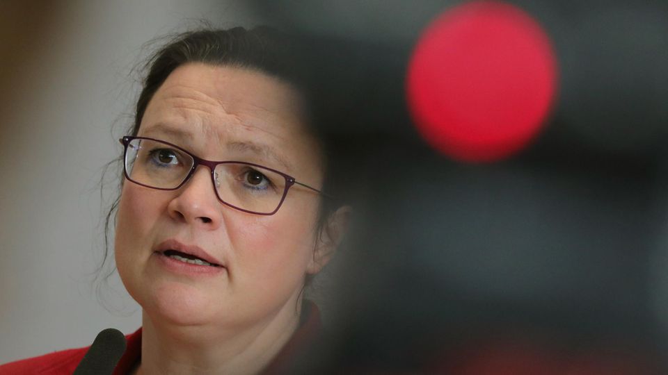"Die Leute wollen das Land ja nicht in die Hand von Hasardeuren geben", sagt Andrea Nahles zum Mitgliedsentscheid der SPD.