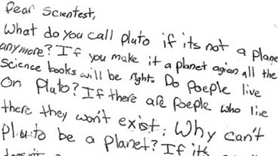 Trauer um den Lieblingsplanet Ein Brief von Madeline an Neil deGrasse Tyson.