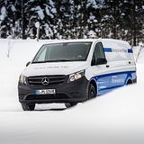 Unterwegs mit dem Mercedes eVito beim Wintertest in Arjeplog
