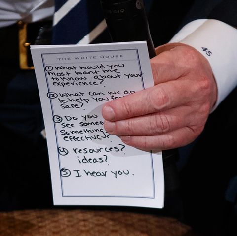 Donald Trump Spickzettel