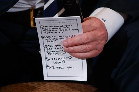 Donald Trump Spickzettel
