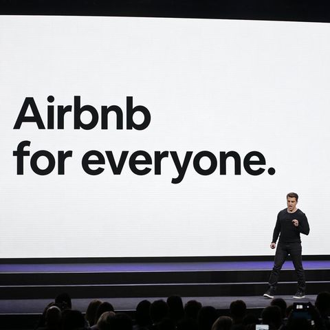AirBnb-Mitgründer und CEO Brian Chesky spricht auf einer Veranstaltung in San Francisco.