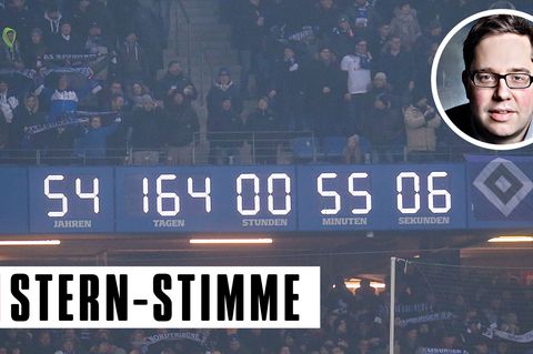 Noch läuft die Uhr im Hamburger Volksparkstadion und prahlt mit 54 Jahren Erstliga-Fußball