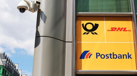 Postbank-Filiale mit Symbol