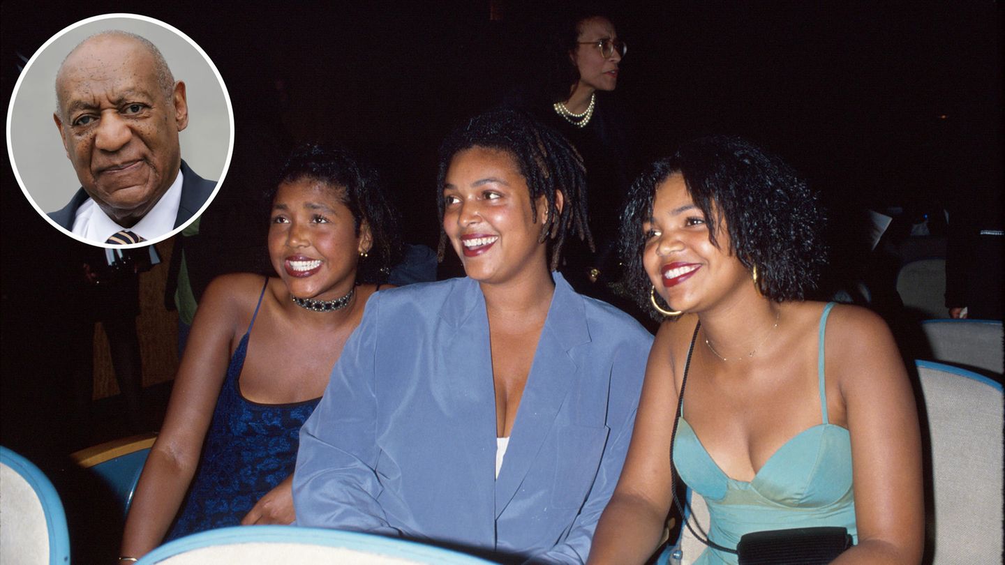 Ensa Cosby (l.) mit ihren Schwestern Erika und Evin im Jahr 1992