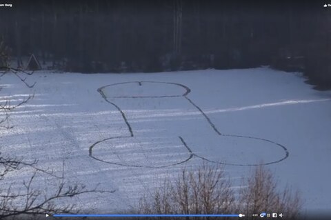 Penis im Schnee von Lößnitz