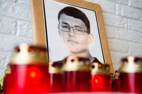 Slowakei: Konterfei des ermordeten Investigativ-Journalisten Jan Kuciak