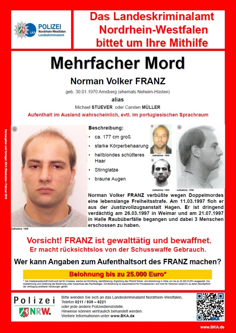 Das Fahndungsplakat des BKA