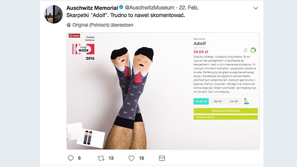 Ein Screenshot des Tweets über die "Adolf"-Socke