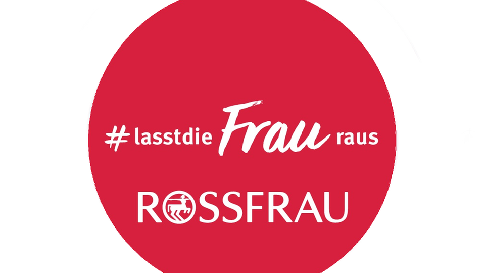 Das rote Kampagnen-Logo mit dem dem Schriftzug "Rossfrau"