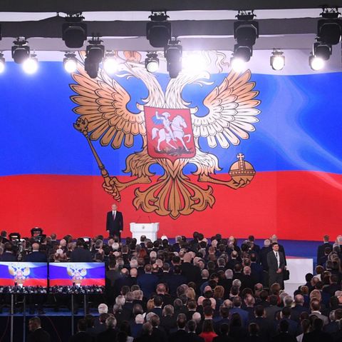Wladimir Putin hält seine Rede an die Nation