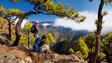 La Palma  Morgens im Norden der Isla Bonita, der "schönen Insel". Wer ein Stück weit oben wohnt, kann sehen, wie die Strahlen der Sonne langsam den Morgennebel aus der Caldera de Taburiente vertreiben, jenem gewaltigen Krater, der wirkt, als ob ihn ein vorzeitlicher Gigant voller Wut in das Gestein geschlagen hätte. Man kann die Caldera durch den Barranco de Las Angustias, die Schlucht der Ängste, durchwandern. Ein Erlebnis. Die ganze Insel ist ein Traum. Gerade für Wanderer: die Ausblicke spektakulär, die Vegetation üppig. Man findet jahrhundertealte, mächtige Drachenbäume, wandert durch den märchenhaften Dschungel des Biosphärenreservats von Los Tilos oder durch die 13 Tunnel von Marcos y Cordero zu malerischen Wasserfällen. Die Hauptstadt Santa Cruz lockt mit jahrhundertealter Architektur, der Ort Tazacorte mit einem schwarzen Sandstrand. Und abends nach der Wanderung dann ein kühles Bier in der "heimlichen Hauptstad" Los Llanos auf der Plaza de España unter Lorbeerbäumen. Wandererglück!  Hacienda San Jorge bei Santa Cruz: Die Anlage in unmittelbarer Meeres nähe hat Dorfcharakter. DZ/F ab ca. 100 Euro, www.hsanjorge.com
