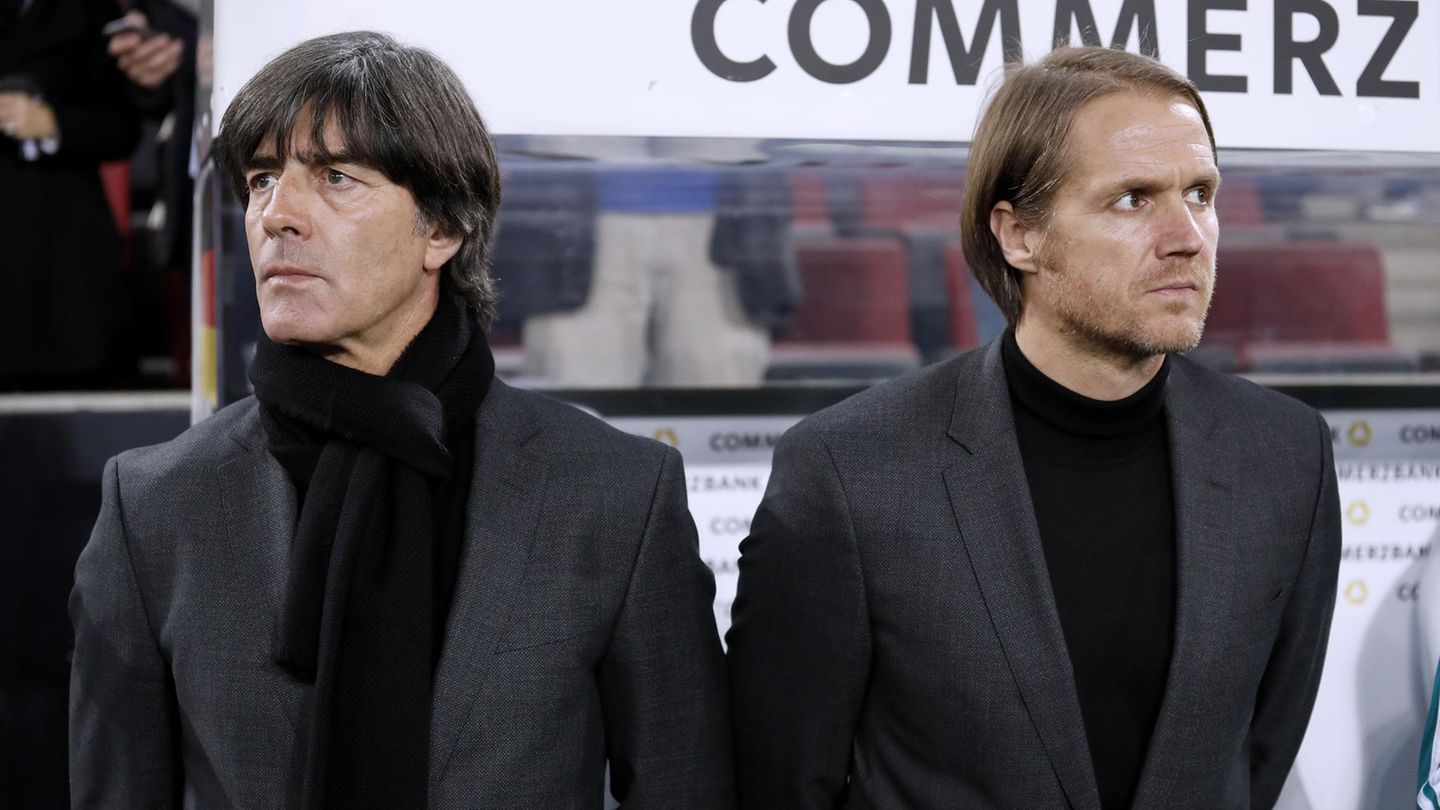 Joachim Löw und Thomas Schneider an der Seitenlinie WM 2018
