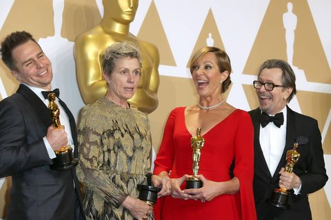 Sam Rockwell, Frances McDormand, Allison Janney und Gary Oldman bei den Oscars (v.l.n.r.)
