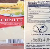 So ist eine Portionsangabe sinnvoll: Auf der Käsepackung von Edeka ist angegeben, wieviel Nährwert in einer Scheibe à 36 Gramm steckt.