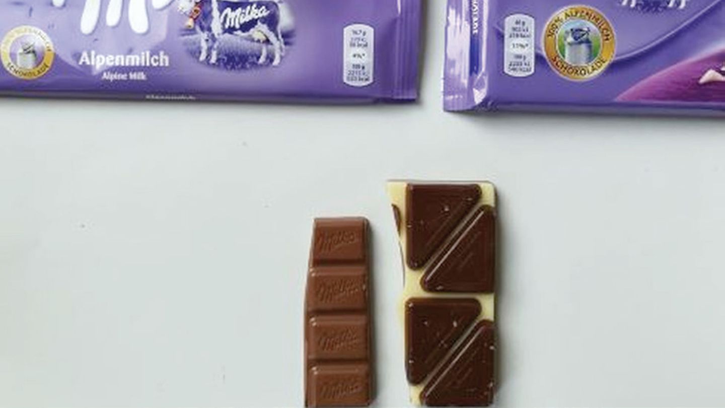 Bei Milka zieht man tatsächlich einen Riegel als Portionsgröße heran. Je nach Größe der Schokoladentafel ist die Portion dann zwischen 16,7 Gramm und 40 Gramm groß.