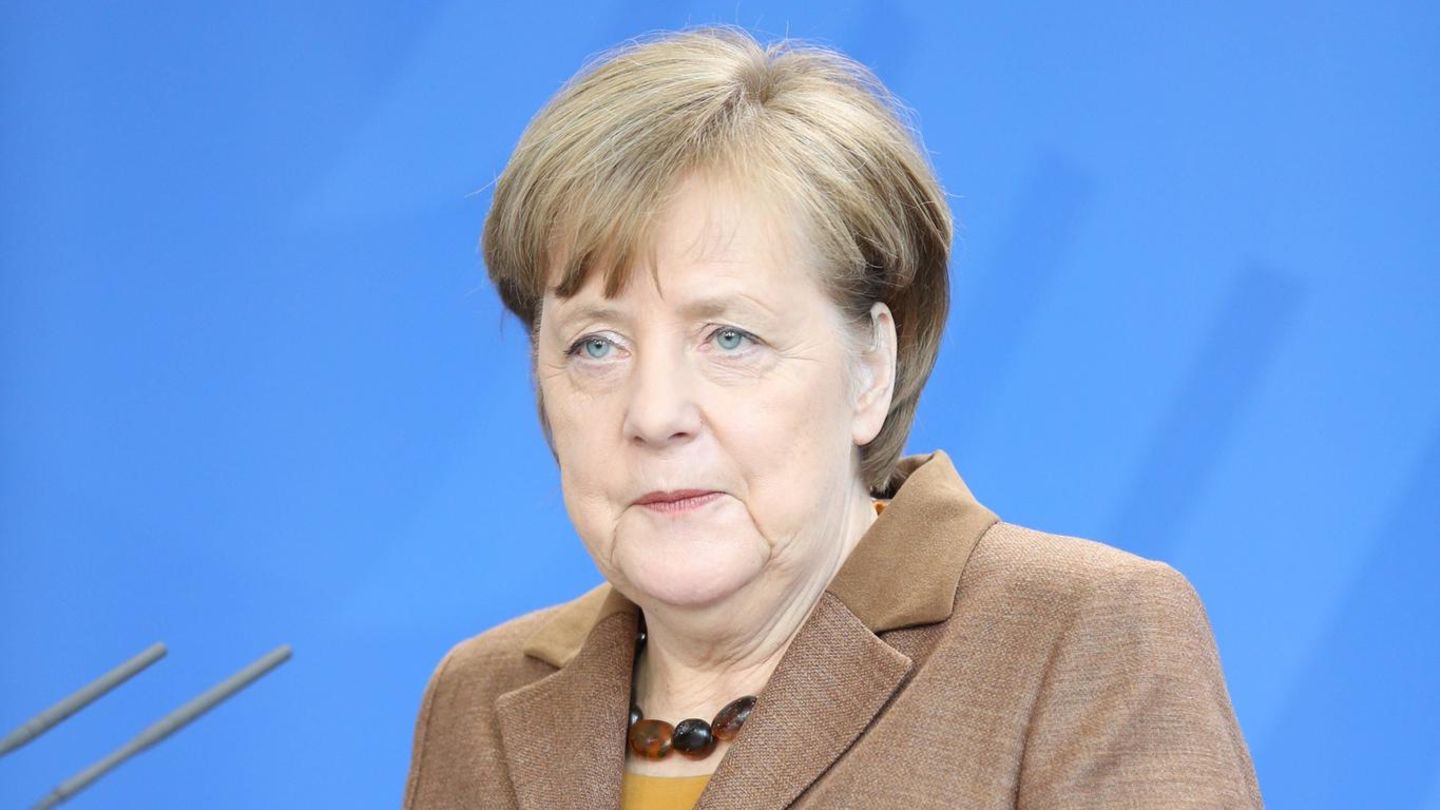 Angela Merkel am Rednerpult