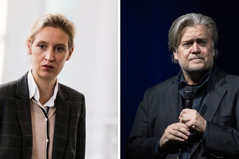 AfD-Fraktionsvorsitzende Alice Weidel und Ex-"Breitbart"-Chef Steve Bannon