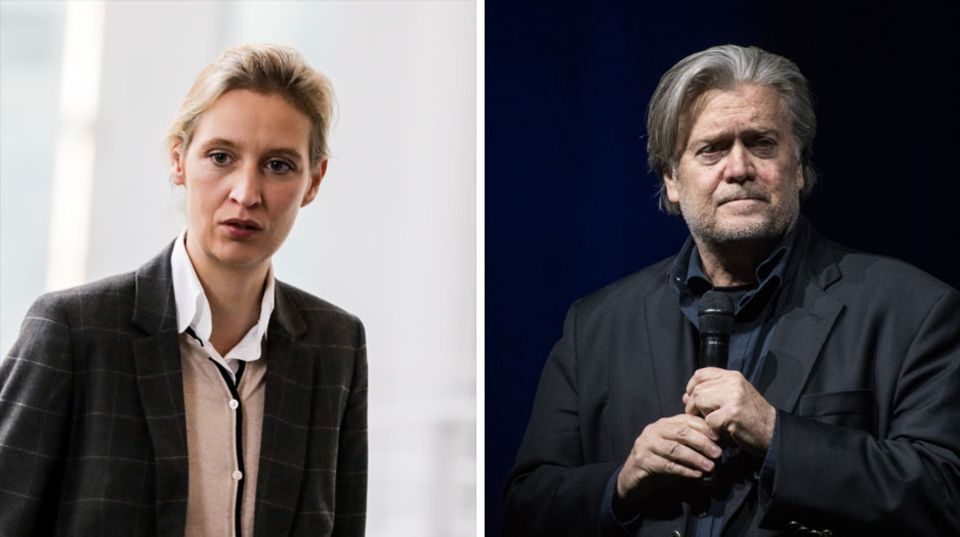 AfD-Fraktionsvorsitzende Alice Weidel und Ex-"Breitbart"-Chef Steve Bannon