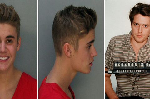 Justin Bieber, Hugh Grant und Co: Polizeifotos von Promis: Wenn der Paparazzo Polizist ist