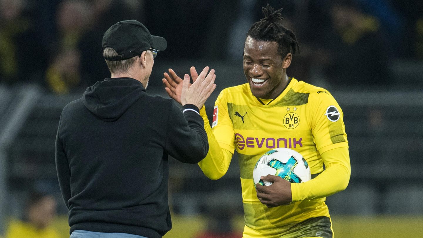 Rettete dem BVB mal wieder den Allerwertesten in der Bundesliga: Winterneuzugang Michy Batshuayi (mit Ball)