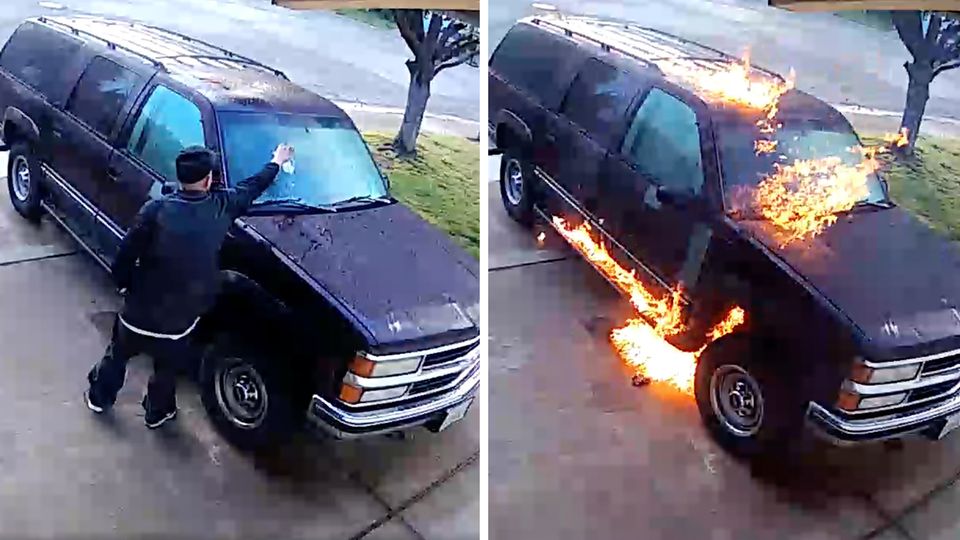 Stockton: Unbekannter zündet Auto an Stockton: Unbekannter zündet Auto an