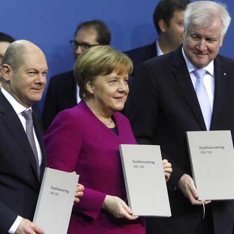 Die Spitzen von SPD, CDU und CSU: Olaf Scholz, Angela Merkel, Horst Seehofer (v.l.n.r.)