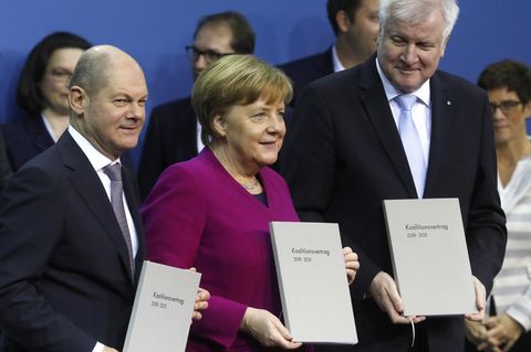 Die Spitzen von SPD, CDU und CSU: Olaf Scholz, Angela Merkel, Horst Seehofer (v.l.n.r.)